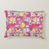 Kawaii-Kindermuster mit Niedlichen Doodles 2 Dekokissen (Rückseite)