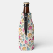 Kawaii-Kindermuster mit niedlichen Doodles Flaschenkühler (Flasche Rückseite)
