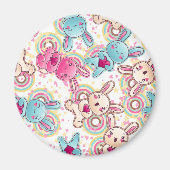 Kawaii Kindermuster mit Niedlichen Doodles Magnet (Vorne)