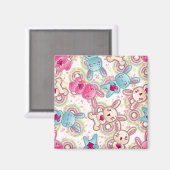 Kawaii Kindermuster mit Niedlichen Doodles Magnet (Vorderseite/Rückseite)