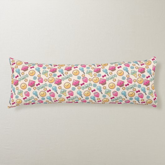 Kawaii-Kindermuster mit niedlichen Doodles Seitenschläferkissen (Vorderseite)