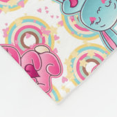 Kawaii Kindermuster mit niedlichen Gekritzeln 2 Fleecedecke (Ecke)