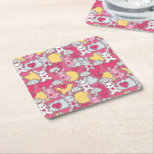 Kawaii Kindermuster mit niedlichen Gekritzeln 2 Rechteckiger Pappuntersetzer (angewinkelt)