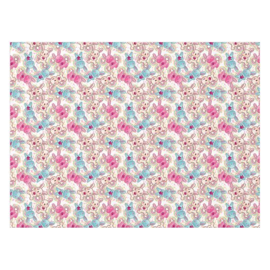 Kawaii Kindermuster mit niedlichen Gekritzeln 2 Tischdecke (Vorderseite (Horizontal))