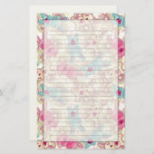 Kawaii Kindermuster mit niedlichen Gekritzeln Briefpapier (Vorne/Hinten)