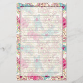 Kawaii Kindermuster mit niedlichen Gekritzeln Briefpapier (Vorderseite)