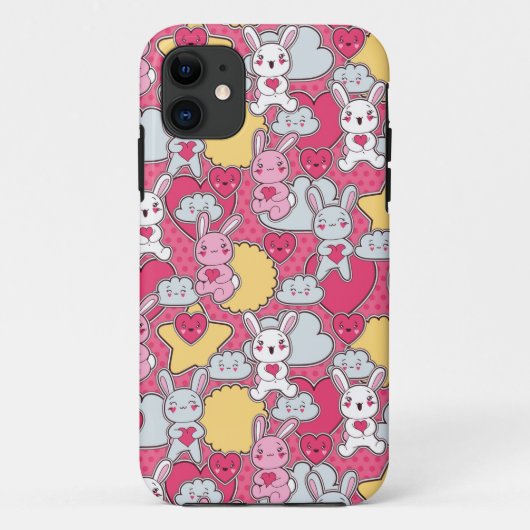 Kawaii Kindermuster mit niedlichen Gekritzeln Case-Mate iPhone Hülle (Rückseite)