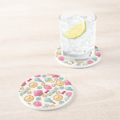 Kawaii Kindermuster mit niedlichen Gekritzeln Getränkeuntersetzer (Seite)