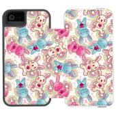 Kawaii Kindermuster mit niedlichen Gekritzeln Incipio iPhone Geldbeutel-Hülle (Folio Geöffnet)