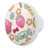 Kawaii Kindermuster mit niedlichen Gekritzeln Keramikknauf (Rechts)