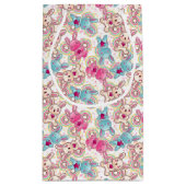 Kawaii Kindermuster mit niedlichen Gekritzeln Kleine Geschenktüte (Rückseite)