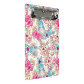 Kawaii Kindermuster mit niedlichen Gekritzeln Mini Klemmbrett (Schrägansicht)