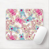 Kawaii Kindermuster mit niedlichen Gekritzeln Mousepad (Mit Mouse)