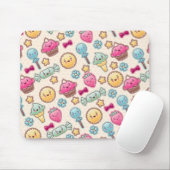 Kawaii Kindermuster mit niedlichen Gekritzeln Mousepad (Mit Mouse)