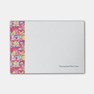 Kawaii Kindermuster mit niedlichen Gekritzeln Post-it Klebezettel