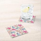 Kawaii Kindermuster mit niedlichen Gekritzeln Rechteckiger Pappuntersetzer (Vor Ort)