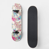 Kawaii Kindermuster mit niedlichen Gekritzeln Skateboard (Vorderseite)