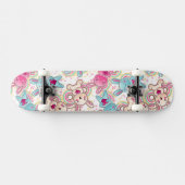 Kawaii Kindermuster mit niedlichen Gekritzeln Skateboard (Horizontal)