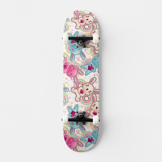 Kawaii Kindermuster mit niedlichen Gekritzeln Skateboard (Vorderseite)