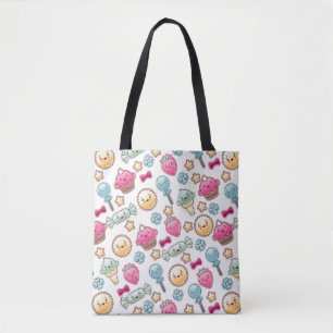 Kawaii Kindermuster mit niedlichen Gekritzeln Tasche