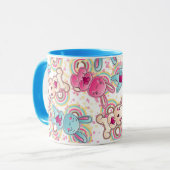 Kawaii Kindermuster mit niedlichen Gekritzeln Tasse (Vorderseite Links)