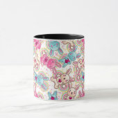 Kawaii Kindermuster mit niedlichen Gekritzeln Tasse (Zentrum)