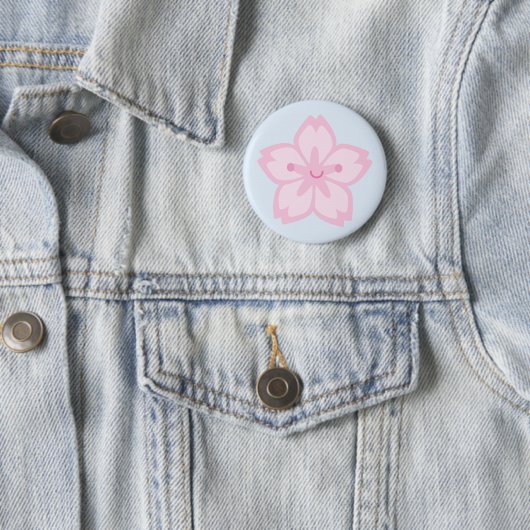 Kawaii Kirschblüte Kirschblüten-Blume Button (Beispiel)