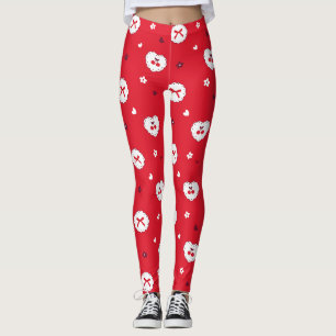 Kawaii-Kirschen- und Schleifenmuster Leggings