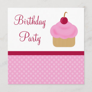 Kawaii Kirschkuchen-Geburtstags-Party Einladungen