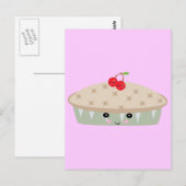 Kawaii-Kirschkuchen Postkarte (Vorne/Hinten)