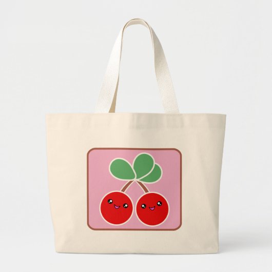Kawaii KirschTaschen-Tasche Jumbo Stoffbeutel (Vorne)