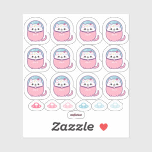 Kawaii Kitipai Astronaut Cat Aufkleber