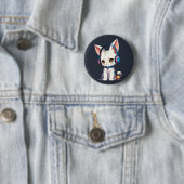 Kawaii Kitten in stilvollen Kopfhörern Button (Beispiel)