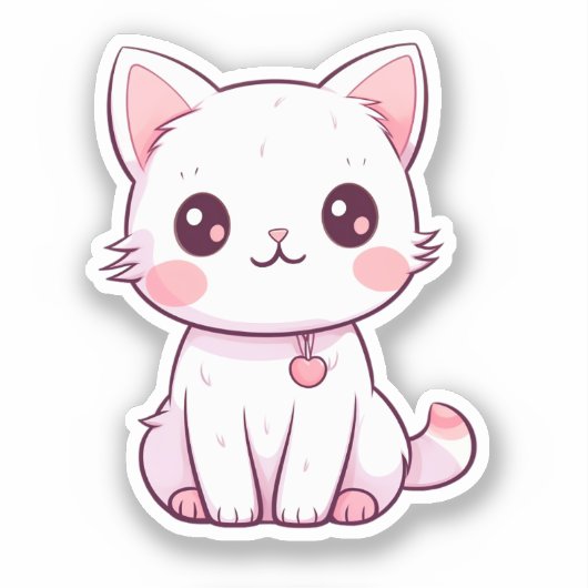 Kawaii Kittens Aufkleber (Vorderseite)