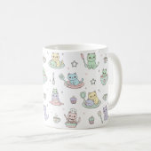 Kawaii Kittens Baking Pattern Coffee Mug Kaffeetasse (VorderseiteRechts)