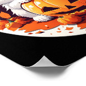 Kawaii Kittens spielt mit einem kleinen Kürbis Poster (Ecke)