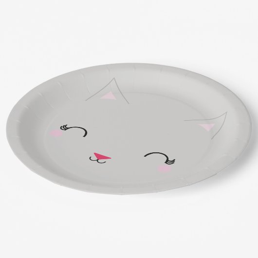 Kawaii kitty CAT BIRTHDAY Party Paper Platte 3 Pappteller (Schrägansicht)