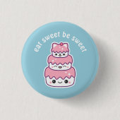 Kawaii Kitty Cat Cake Button (Vorderseite)