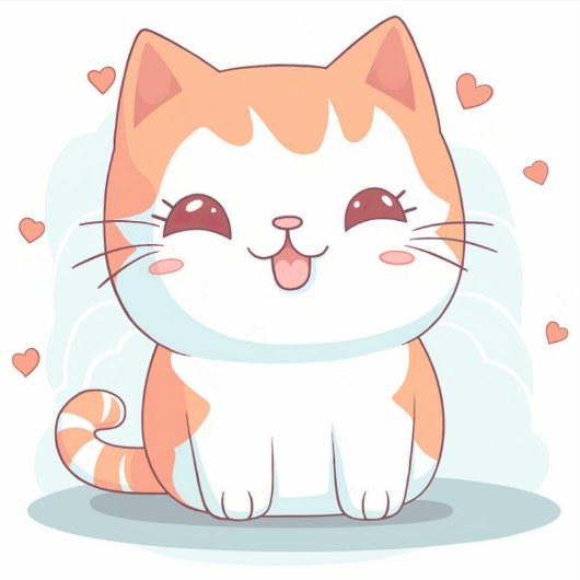 Kawaii Kitty Cat Chibi Aufkleber (Vorderseite)