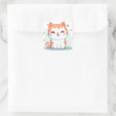 Kawaii Kitty Cat Chibi Quadratischer Aufkleber (Tasche)