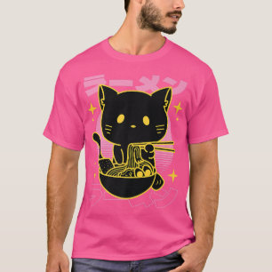Kawaii Kitty Cat Eating Ramen Niedlich Kitten Otak T-Shirt