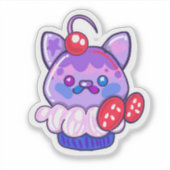 Kawaii Kitty Cupcake-Aufkleber Aufkleber (Vorderseite)