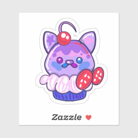 Kawaii Kitty Cupcake-Aufkleber Aufkleber (Blatt)