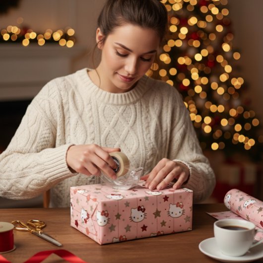 Kawaii Kitty & Friends Weihnachtswrapping Paper Geschenkpapier Set