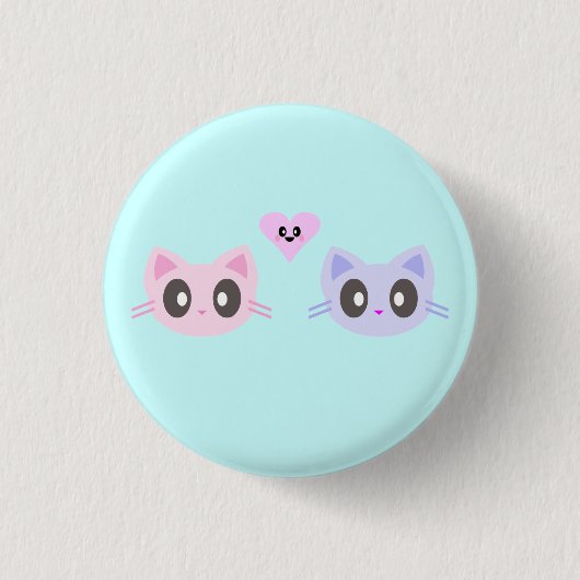 kawaii kitty Liebe Button (Vorderseite)