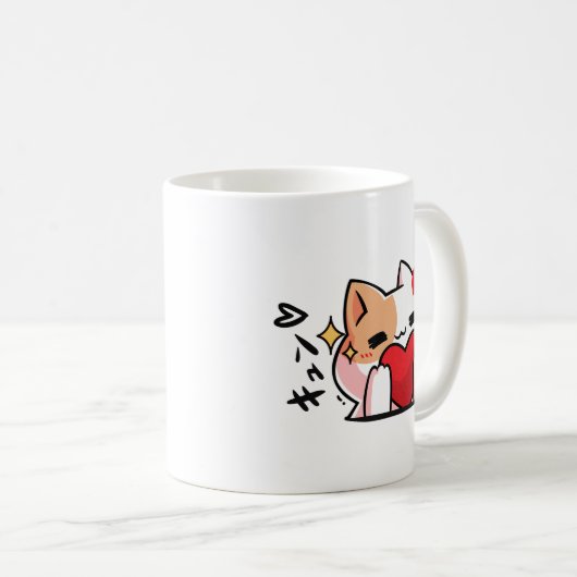 kawaii Kitty mit Liebe-anmutigen Anime Kaffeetasse (VorderseiteRechts)