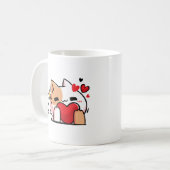 kawaii Kitty mit Liebe-anmutigen Anime Kaffeetasse (Vorderseite Links)