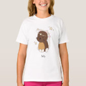Kawaii Kitty with Stars Name T - Shirt (Vorderseite)