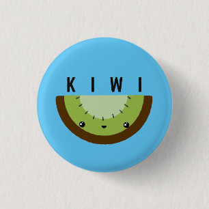 Kawaii Kiwi Badge Button
