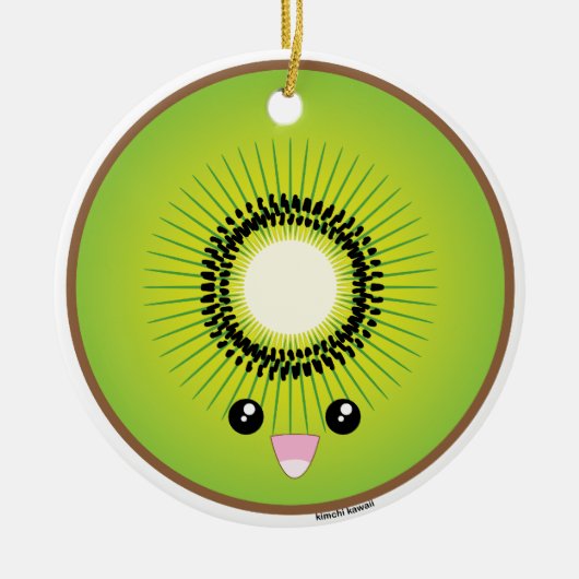 Kawaii Kiwi Keramikornament (Vorne)